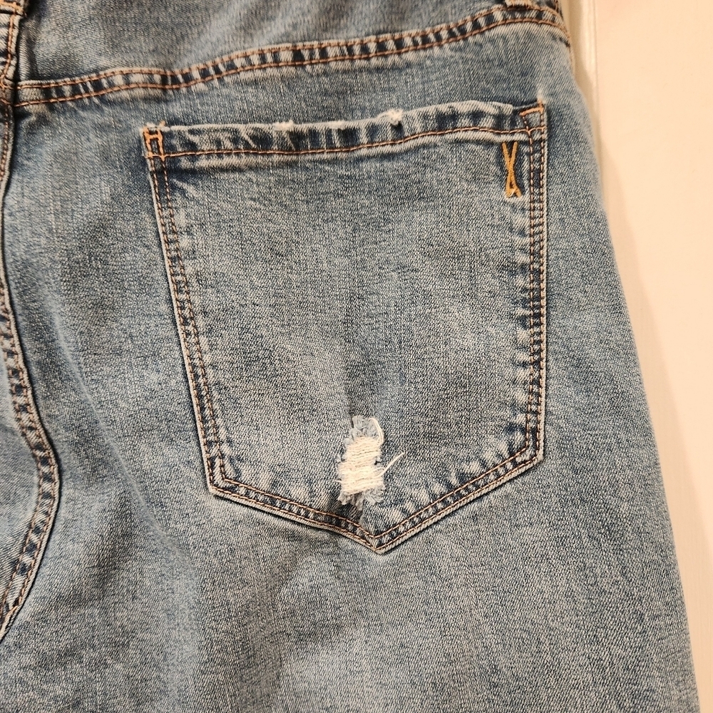 Vintage America Button Fly Jeans Women’s Size 32 Distressed Fringe Cuff Convert - Picture 7 of 16